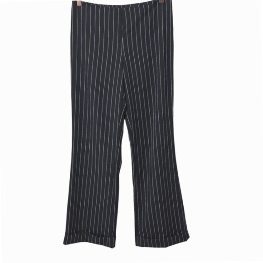 Ralph Lauren Black Label Vintage Womens 8 Wool Pinstripe Wide Leg Pants Made USA